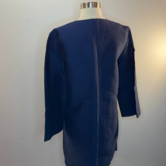 C. WONDER Women's Indigo Blue V-Neck Embellished Dress- Size 10 - NWT $178 - Picture 4 of 5